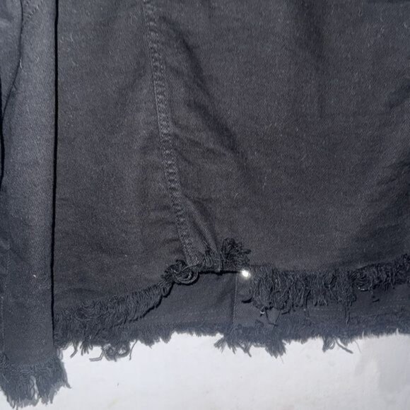 Ms. Cello Womens Black Denim Jacket With Frayed Hem 3X Casual & Stylish - Picture 8 of 11